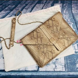 NWOT 13” Versatile ELAINE TURNER Python Bag Purse